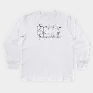 Jet Propelled Boat Vintage Patent Hand Drawing Kids Long Sleeve T-Shirt